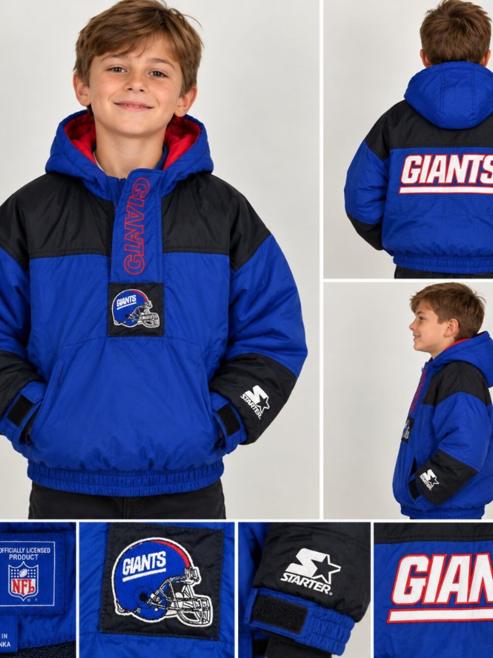 Vintage Starter New York Giants NFL Jacket Kids Youth Small